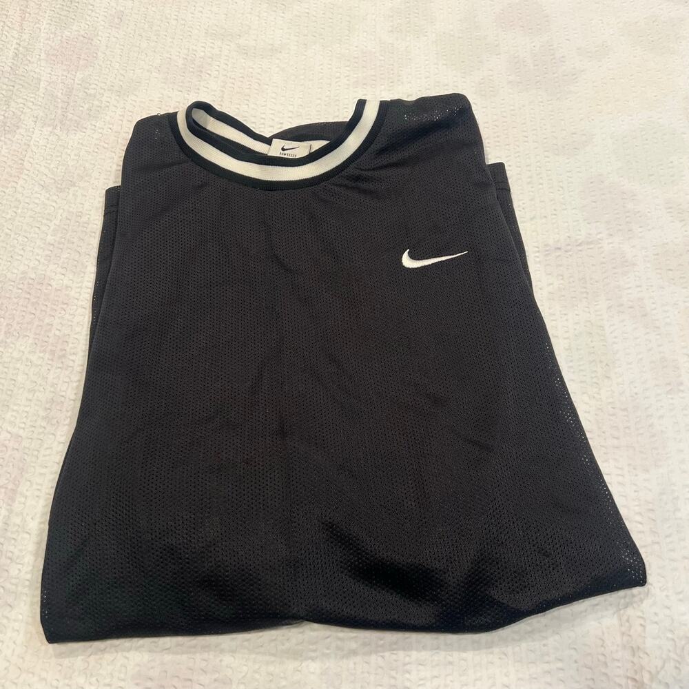 Nike vintage mesh jersey black/white neck large men